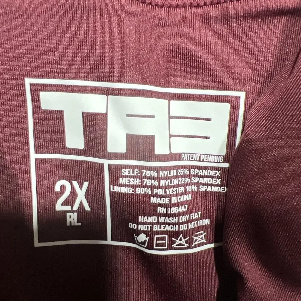 TA3 Surfy With Mesh Insert Dark Cherry Size 2X New - Picture 13 of 15